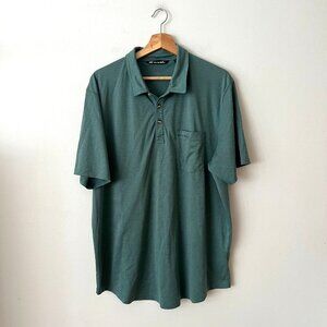 Travis Mathew Green Striped Short Sleeve Pima Golf Polo Shirt Men's Size XXL